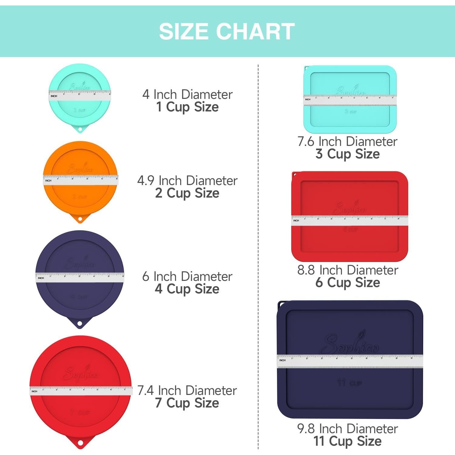 Tapa de Silicona Rectangular SOPHICO 6 Tazas Antifugas