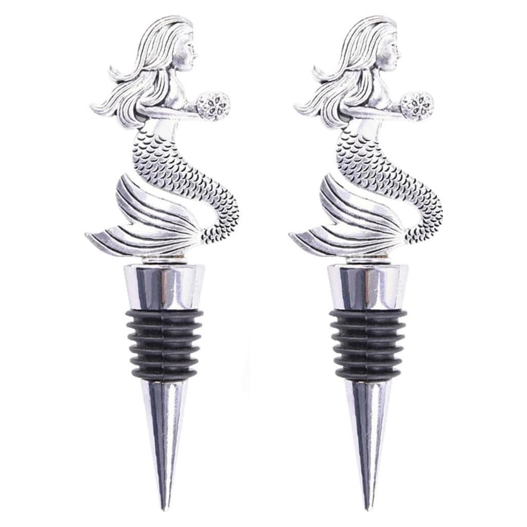 Tapones de Vino Decorativos Sdjdhej Sirena 2 Pcs Silicona