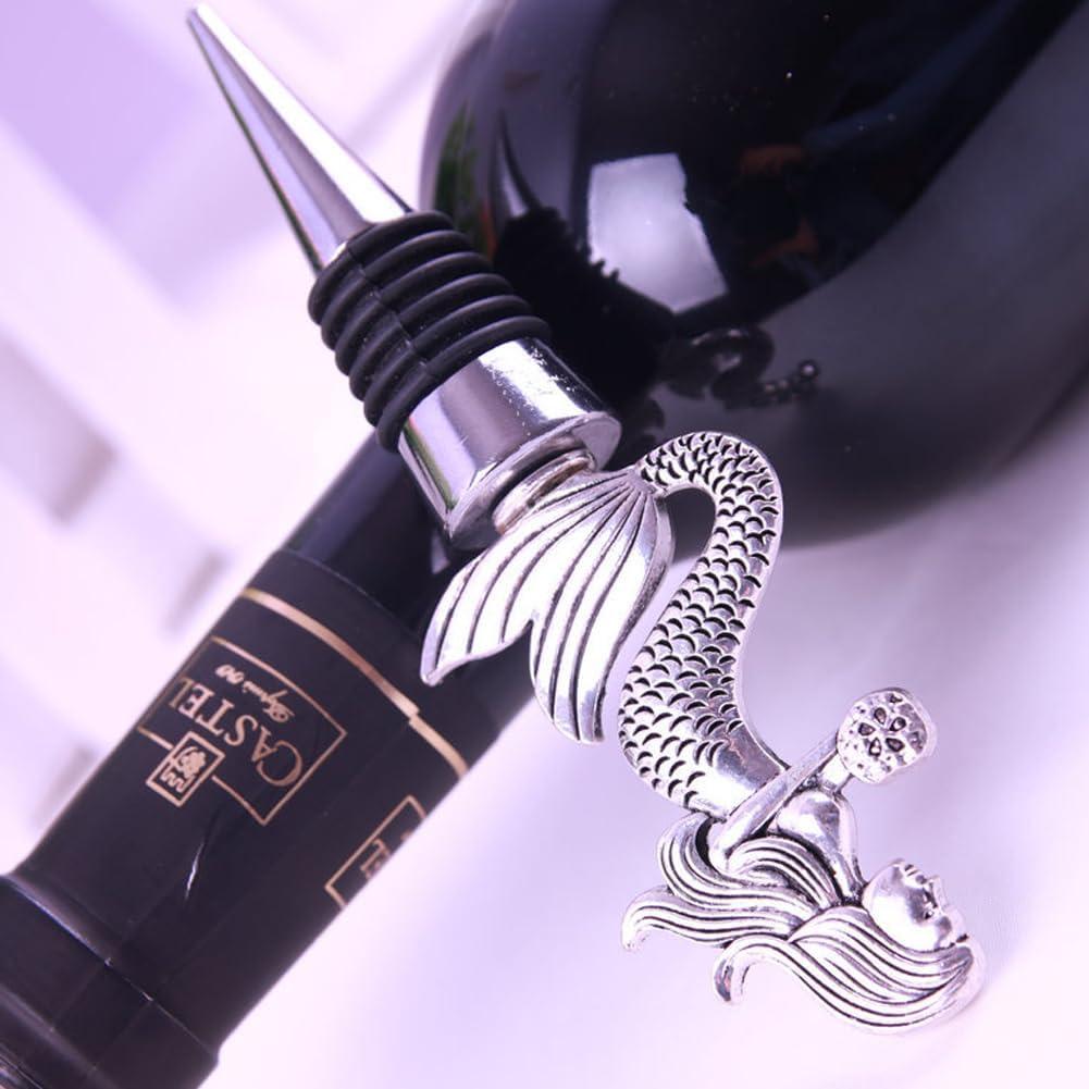 Tapones de Vino Decorativos Sdjdhej Sirena 2 Pcs Silicona