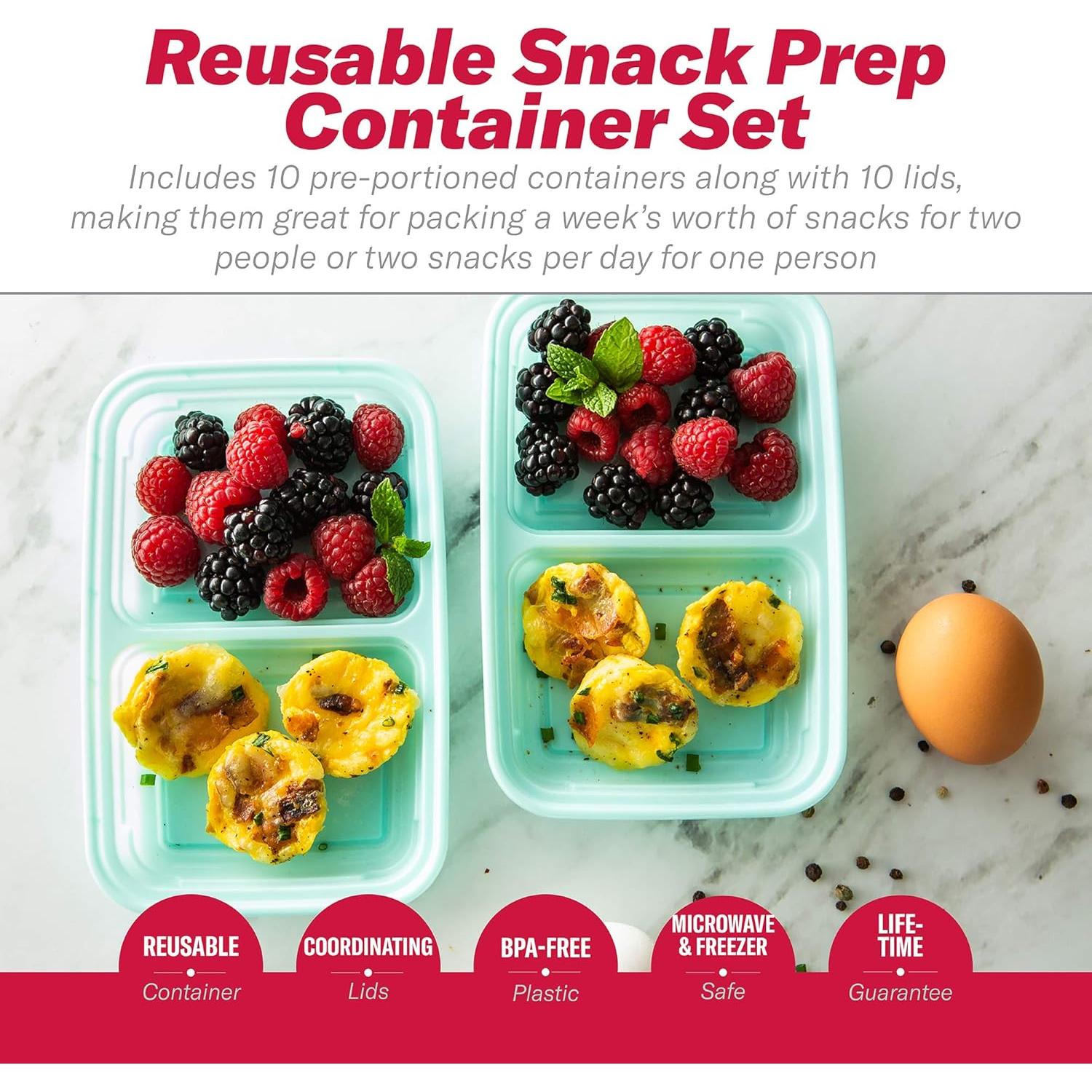 GoodCook Juego de 10 Contenedores de Almacenamiento 2 Compartimentos