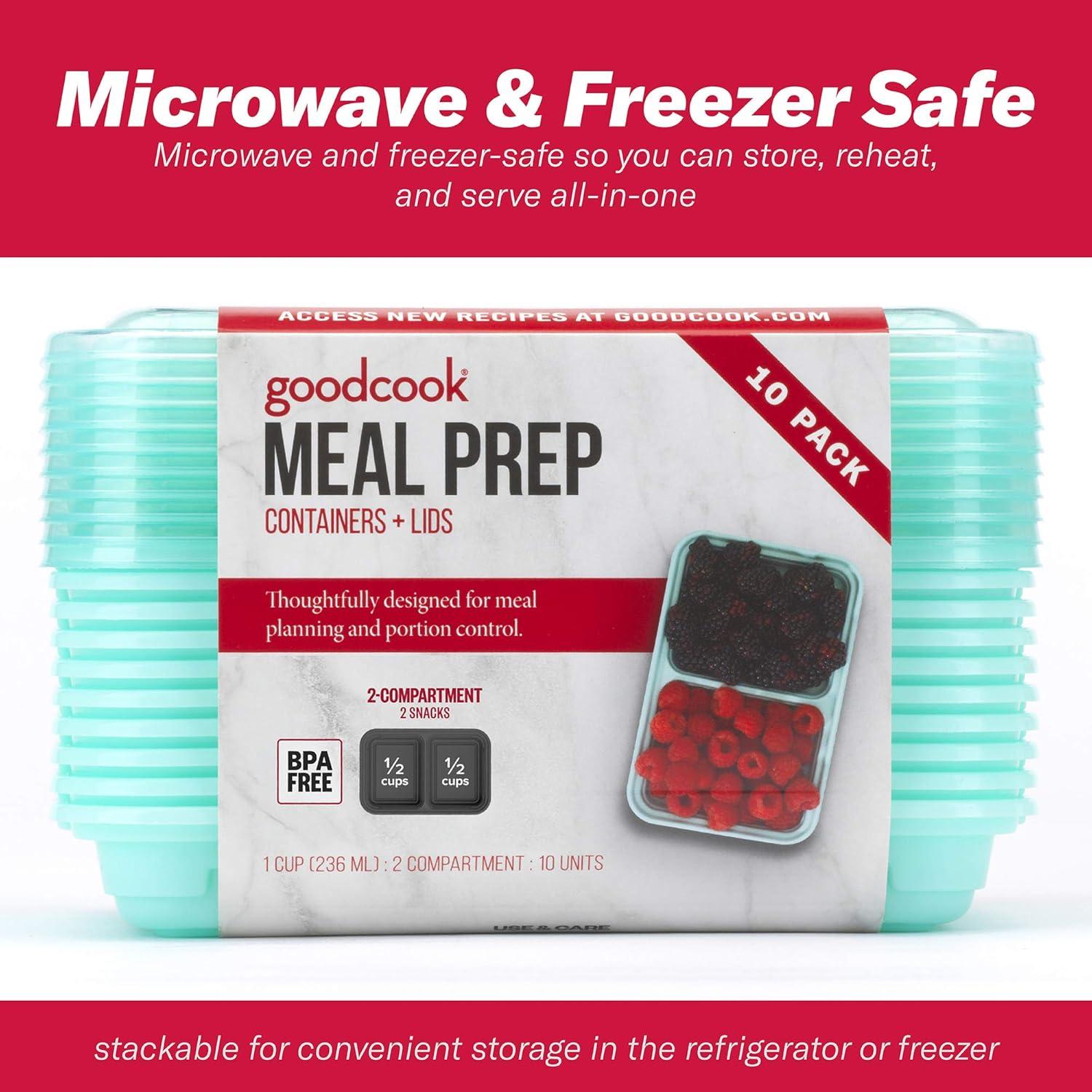 GoodCook Juego de 10 Contenedores de Almacenamiento 2 Compartimentos