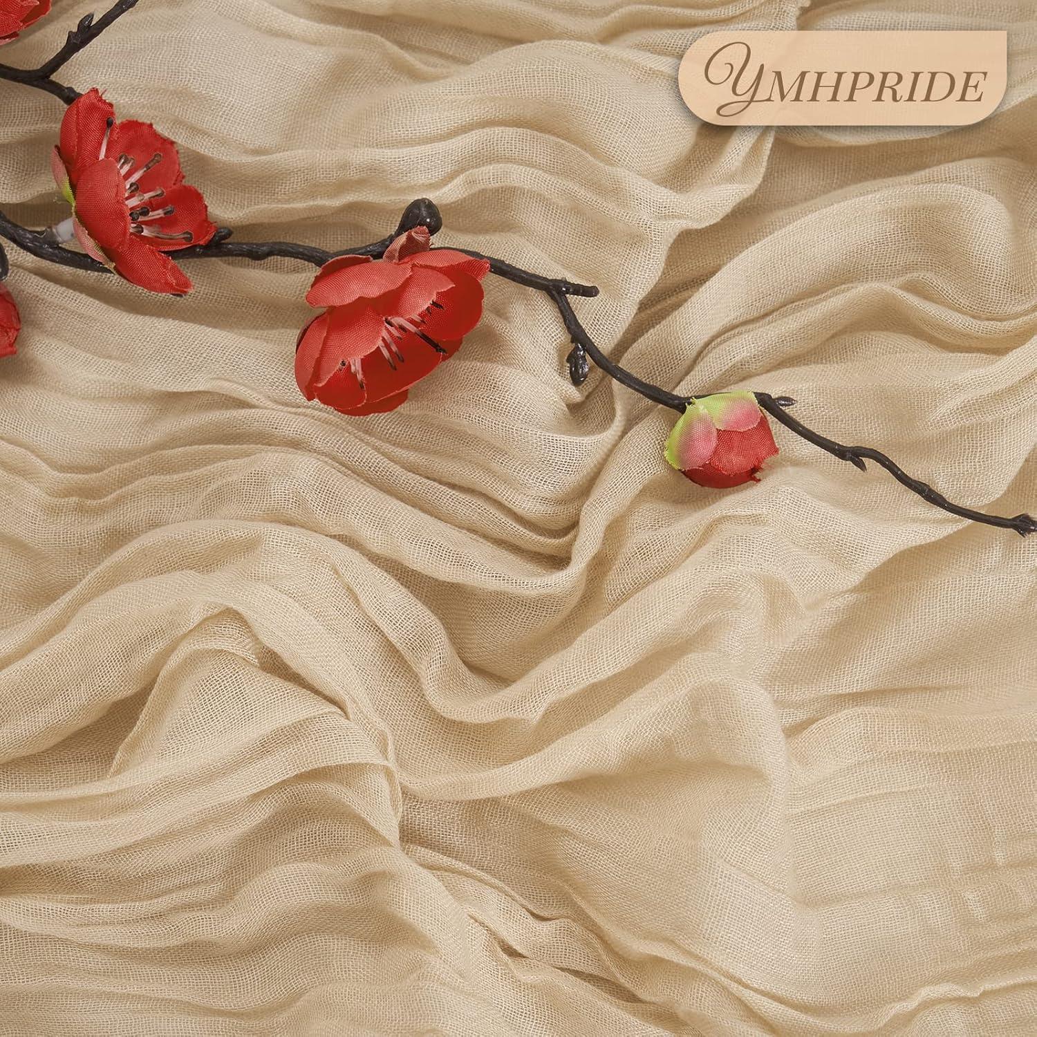 Caminos de Mesa de Gasa de Queso Beige 35x120 cm - 12 Piezas