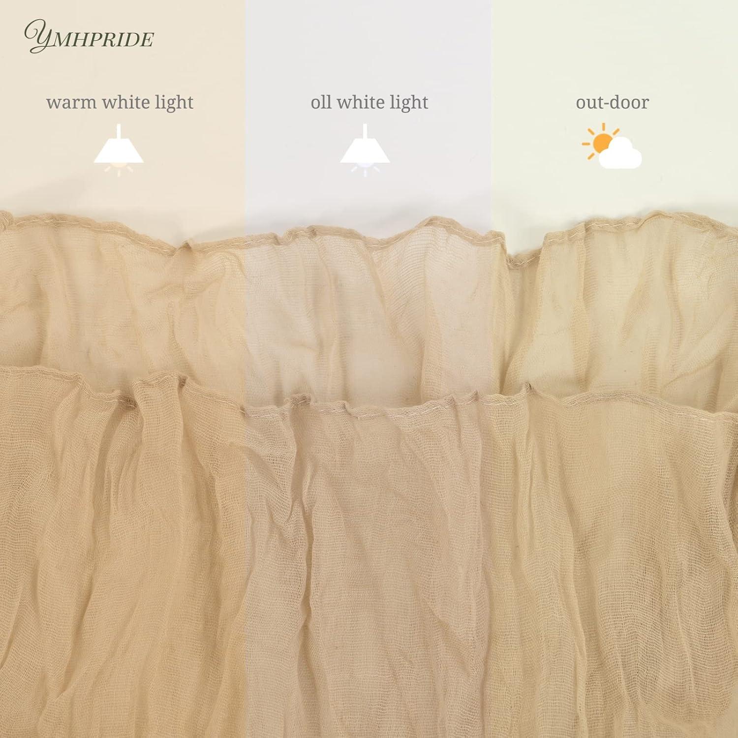 Caminos de Mesa de Gasa de Queso Beige 35x120 cm - 12 Piezas