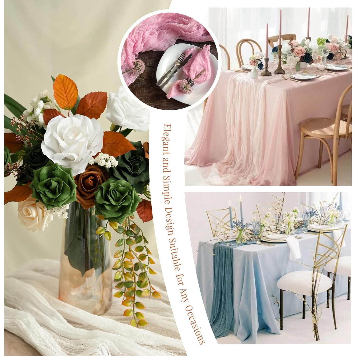 Caminos de Mesa de Gasa de Queso Beige 35x120 cm - 12 Piezas