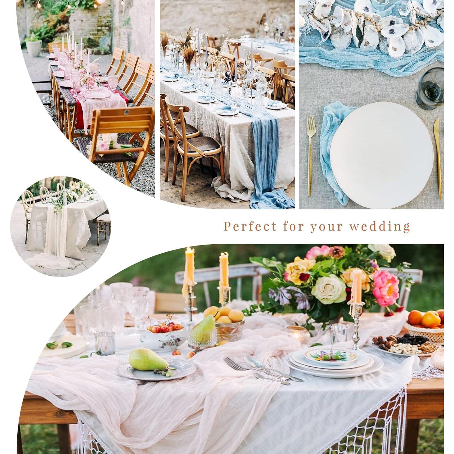 Caminos de Mesa de Gasa de Queso Beige 35x120 cm - 12 Piezas