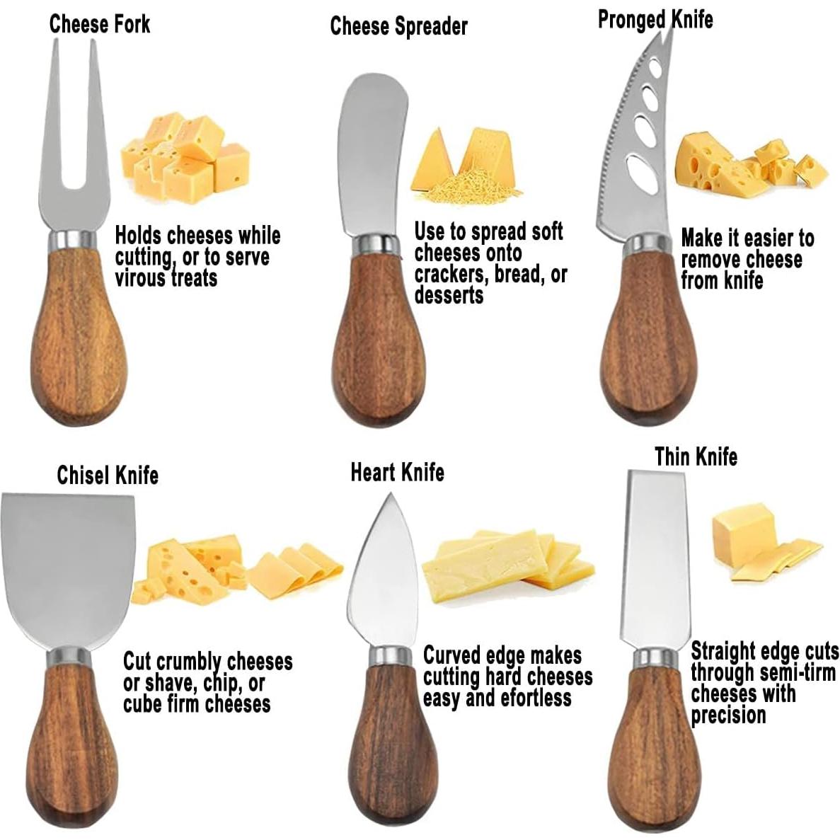 Juego de cuchillos para queso 6 piezas PBXZET Acacia