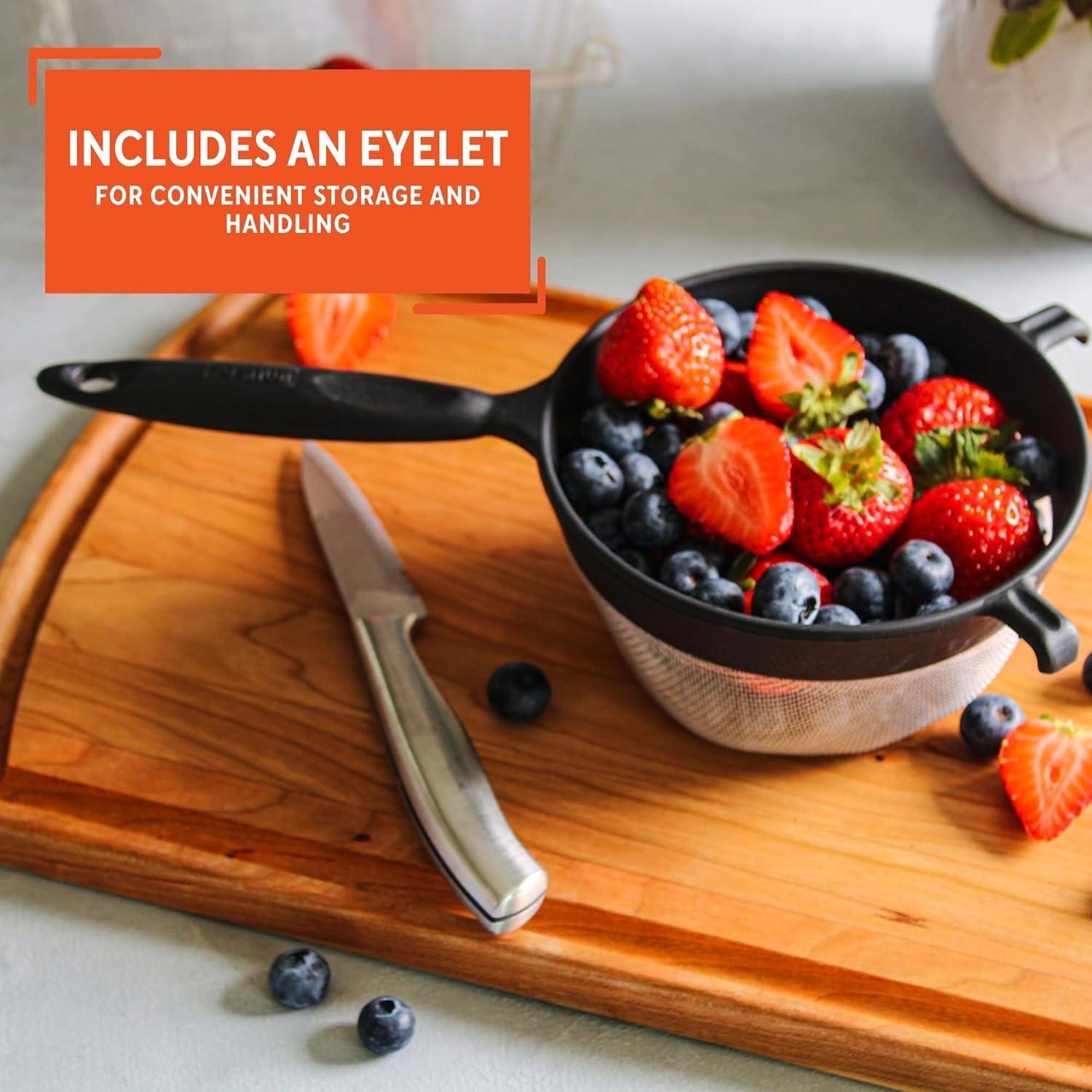 Colador de Plástico IMUSA 15.24 cm Negro - Malla Funcional