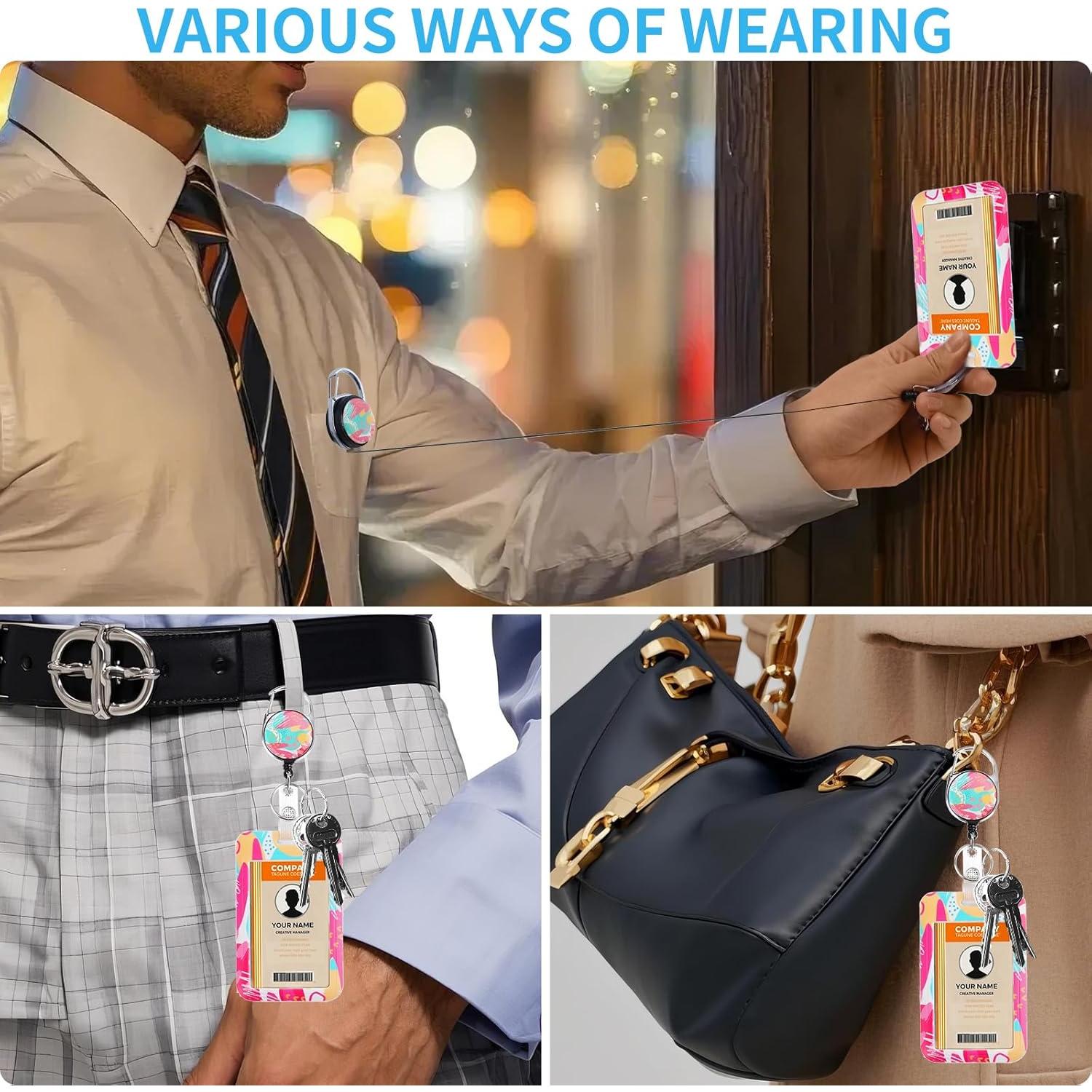 Soporte de Identificación Retráctil Eeffzia con Mosquetón 48.8cm