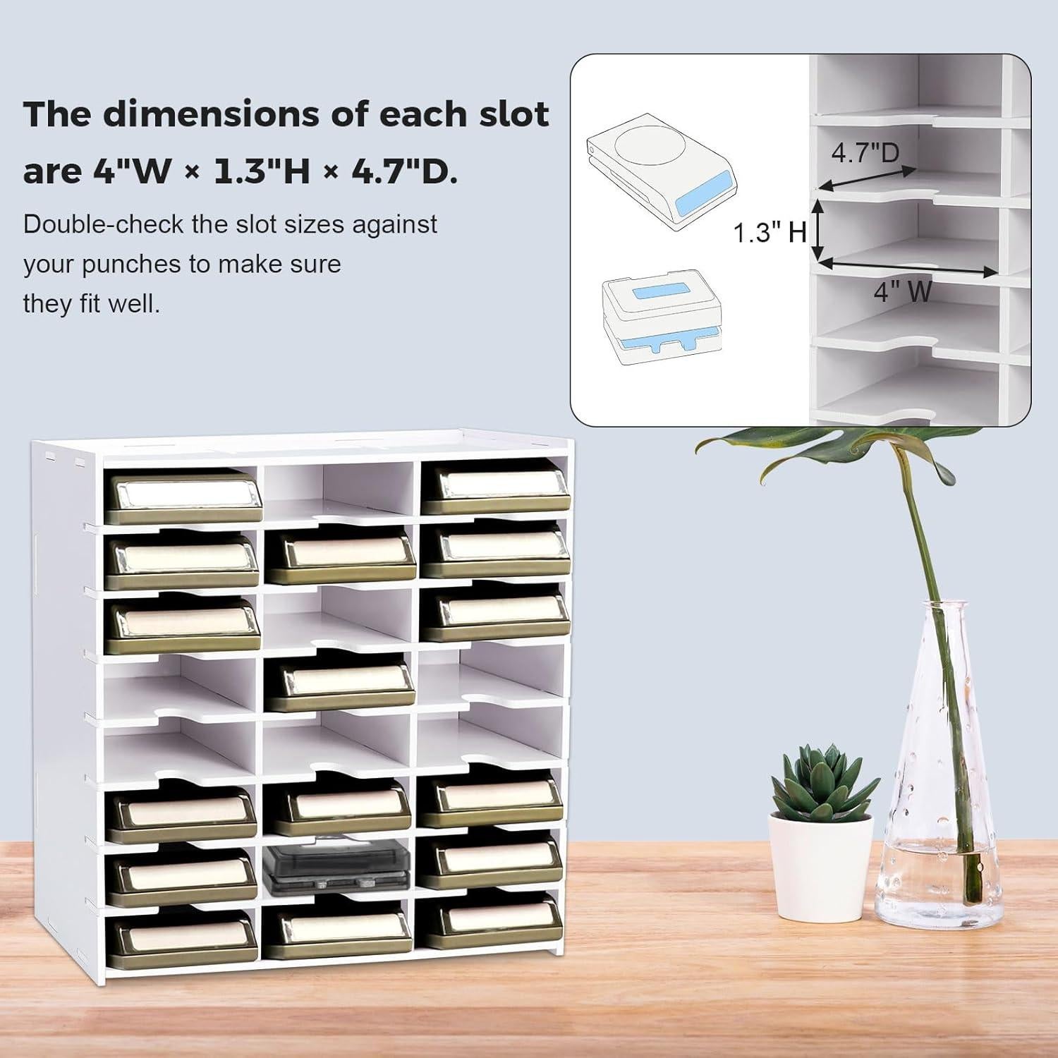Soporte Organizador de Punches SANFURNEY Montado en Pared Blanco