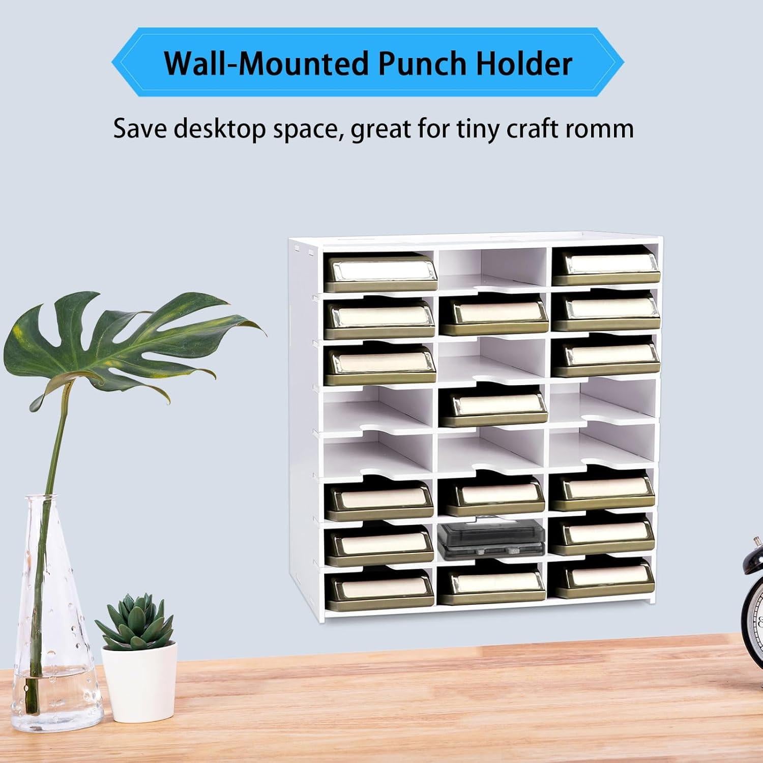 Soporte Organizador de Punches SANFURNEY Montado en Pared Blanco