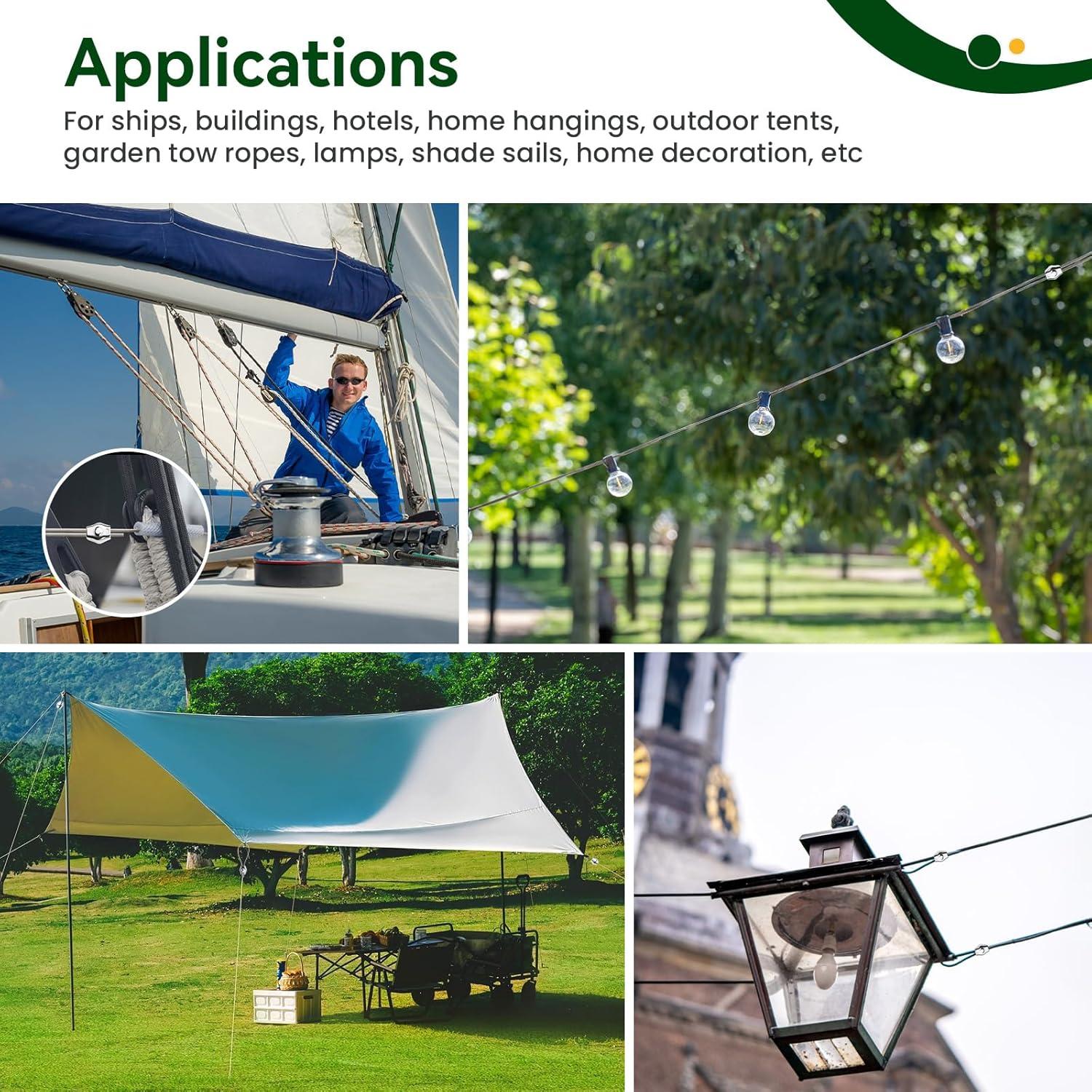 20 Clips de Cable M3 Bazeiona Acero Inoxidable 1.5-3mm