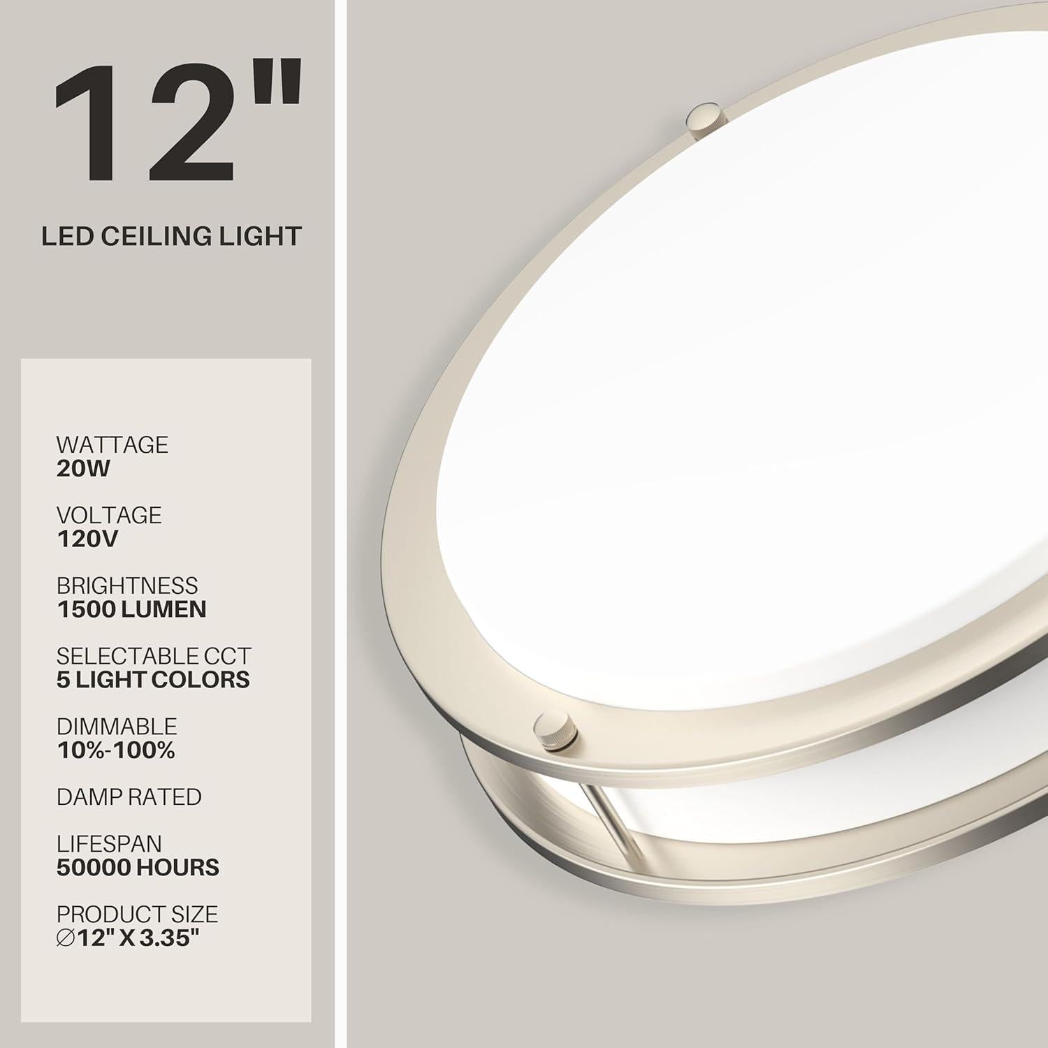 Luz de Techo LED DYMOND 30.48 cm Regulable 5 Temperaturas