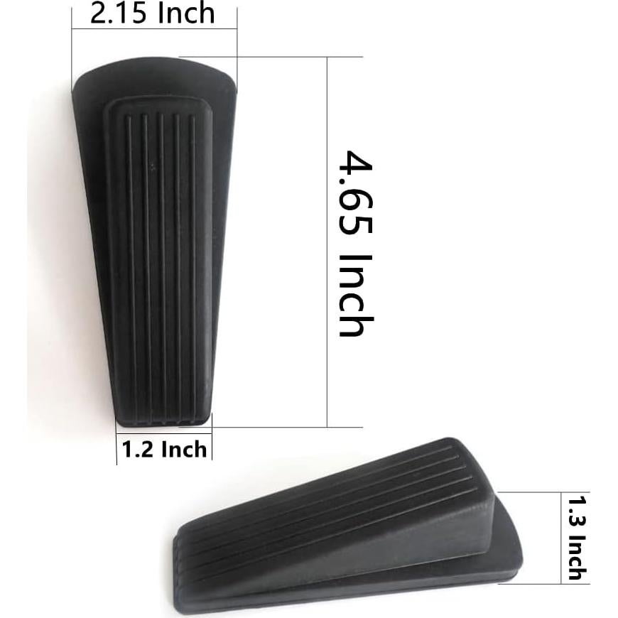 Tope de puerta Lesunsul, cuña de goma negra, paquete de 6