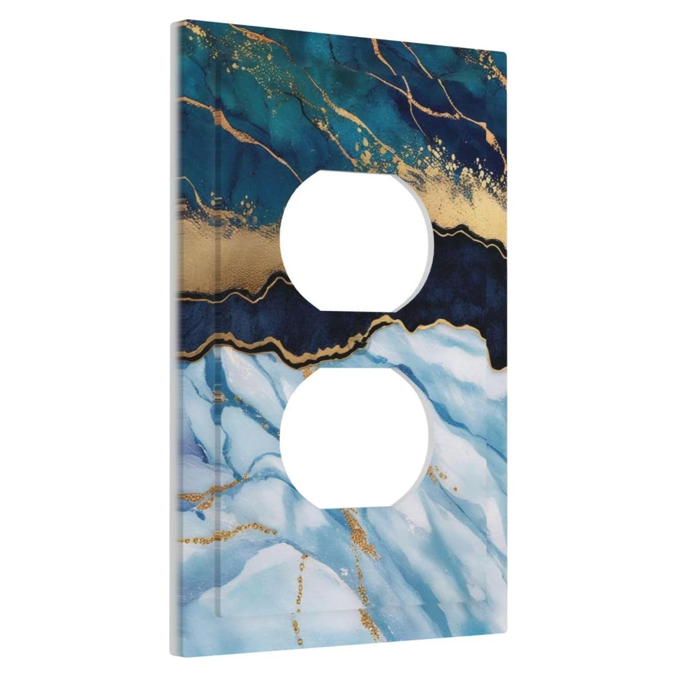 Placa de Pared Dúplex Yamxbfa 1 Gang Mármol Azul Dorado