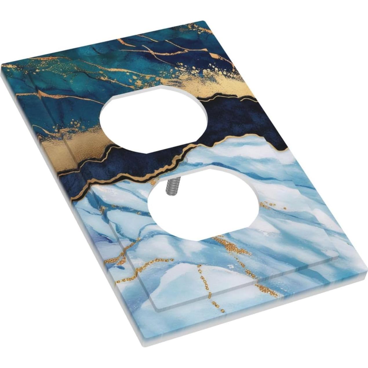 Placa de Pared Dúplex Yamxbfa 1 Gang Mármol Azul Dorado