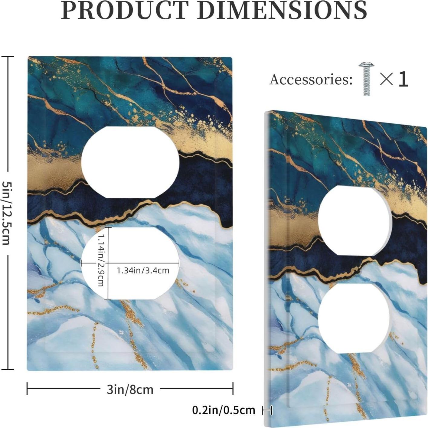 Placa de Pared Dúplex Yamxbfa 1 Gang Mármol Azul Dorado