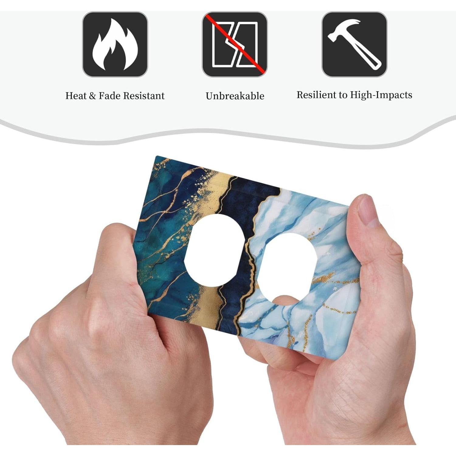 Placa de Pared Dúplex Yamxbfa 1 Gang Mármol Azul Dorado