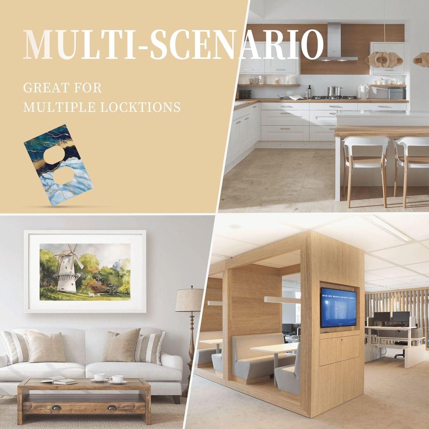 Placa de Pared Dúplex Yamxbfa 1 Gang Mármol Azul Dorado