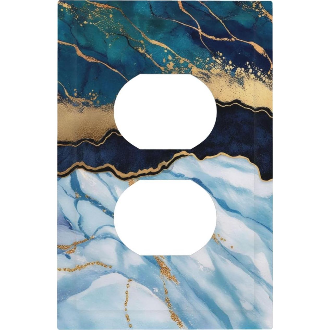 Placa de Pared Dúplex Yamxbfa 1 Gang Mármol Azul Dorado