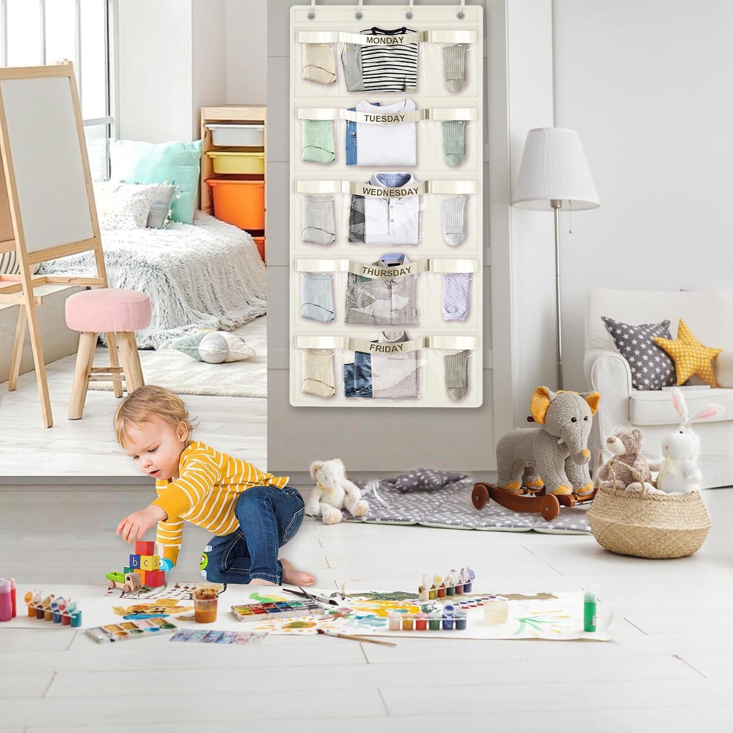 Organizador de Ropa Semanal VERONLY para Niños Beige