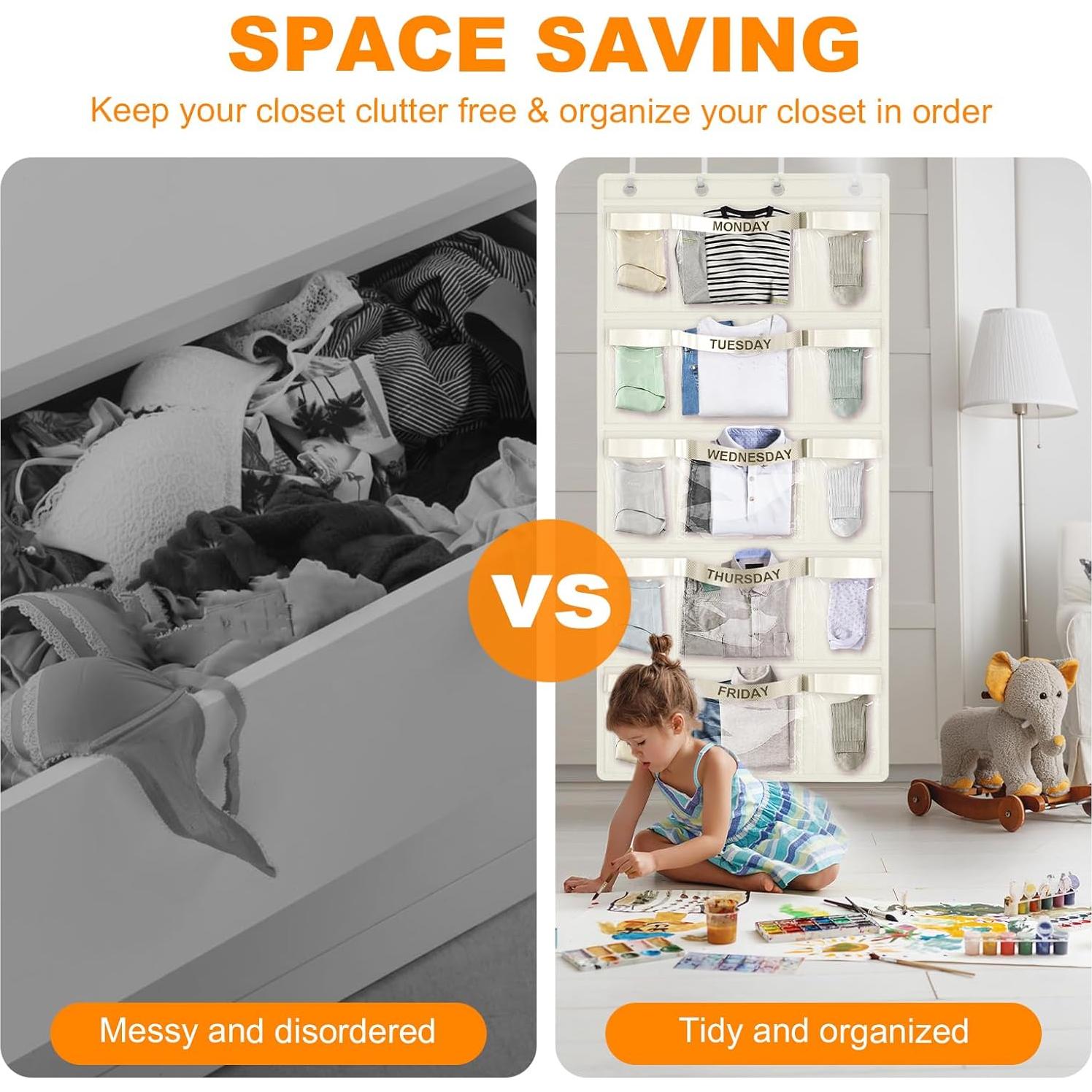 Organizador de Ropa Semanal VERONLY para Niños Beige