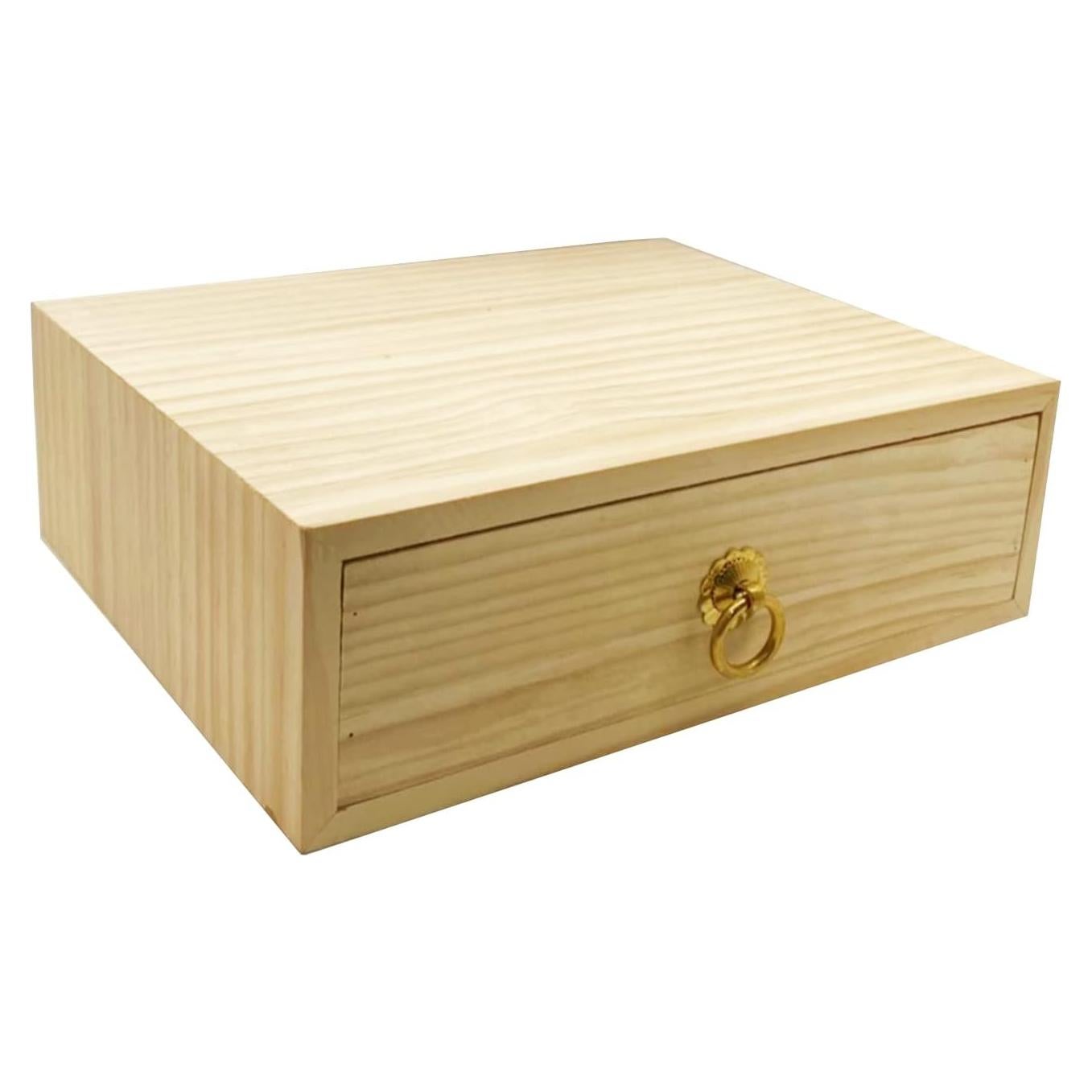 Caja de Almacenamiento de Madera Natural LONG TAO 1 Capa