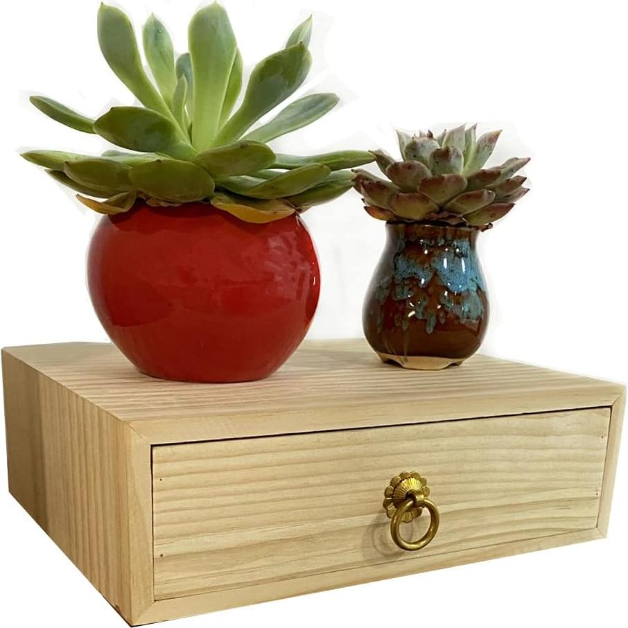 Caja de Almacenamiento de Madera Natural LONG TAO 1 Capa