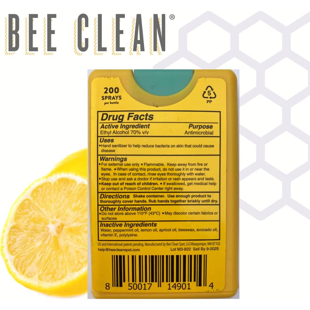 Desinfectante de Manos Orgánico Bee Clean Menta Cítrica 4 Unidades