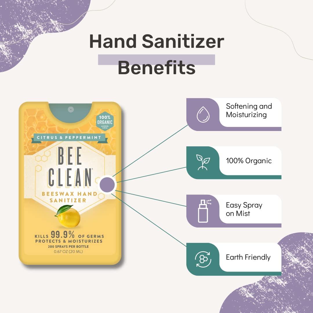 Desinfectante de Manos Orgánico Bee Clean Menta Cítrica 4 Unidades