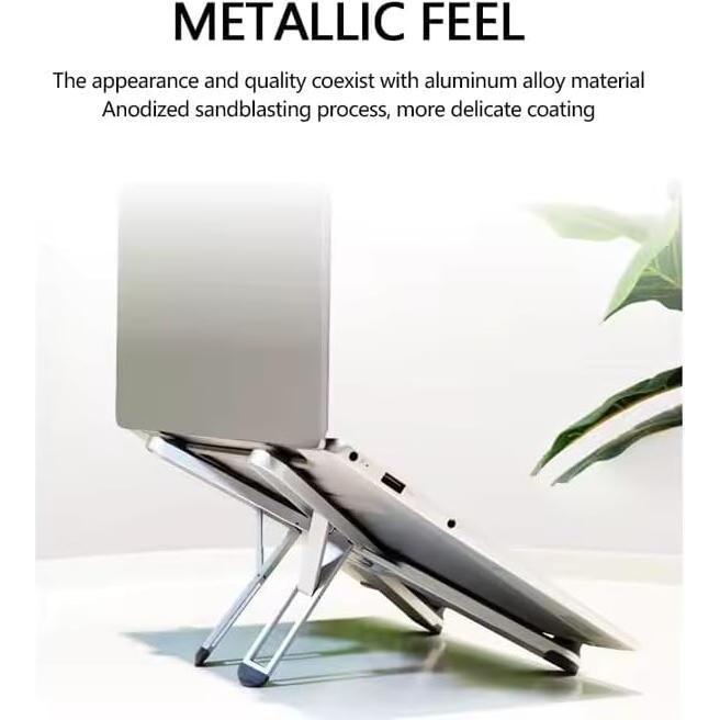 Soporte Plegable para Laptop Aluminio Ajustable 7 Alturas 10-16"