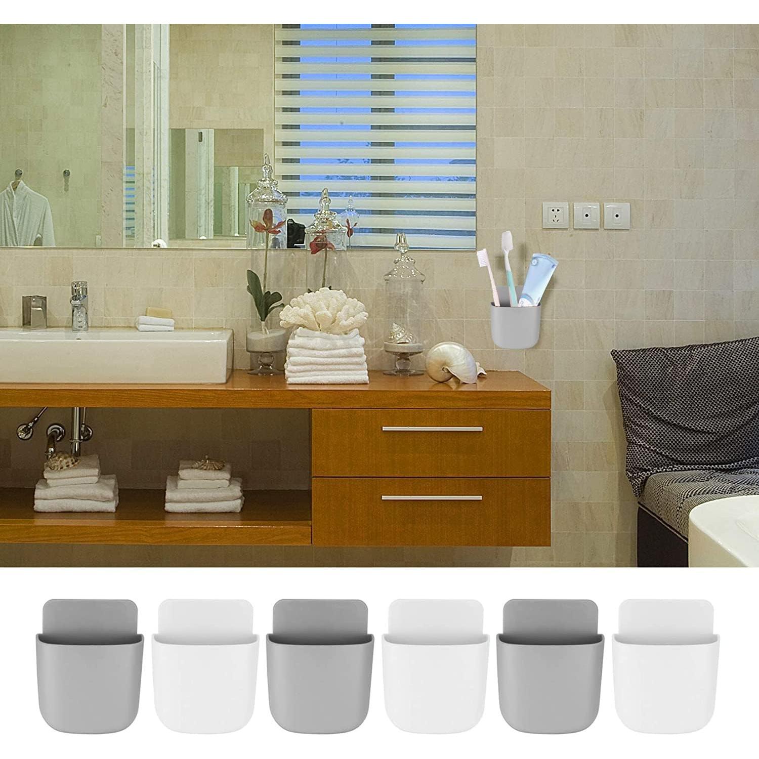 Soporte de Control Remoto Montado en Pared TOOINKCV - 6 Pcs Blanco y Gris