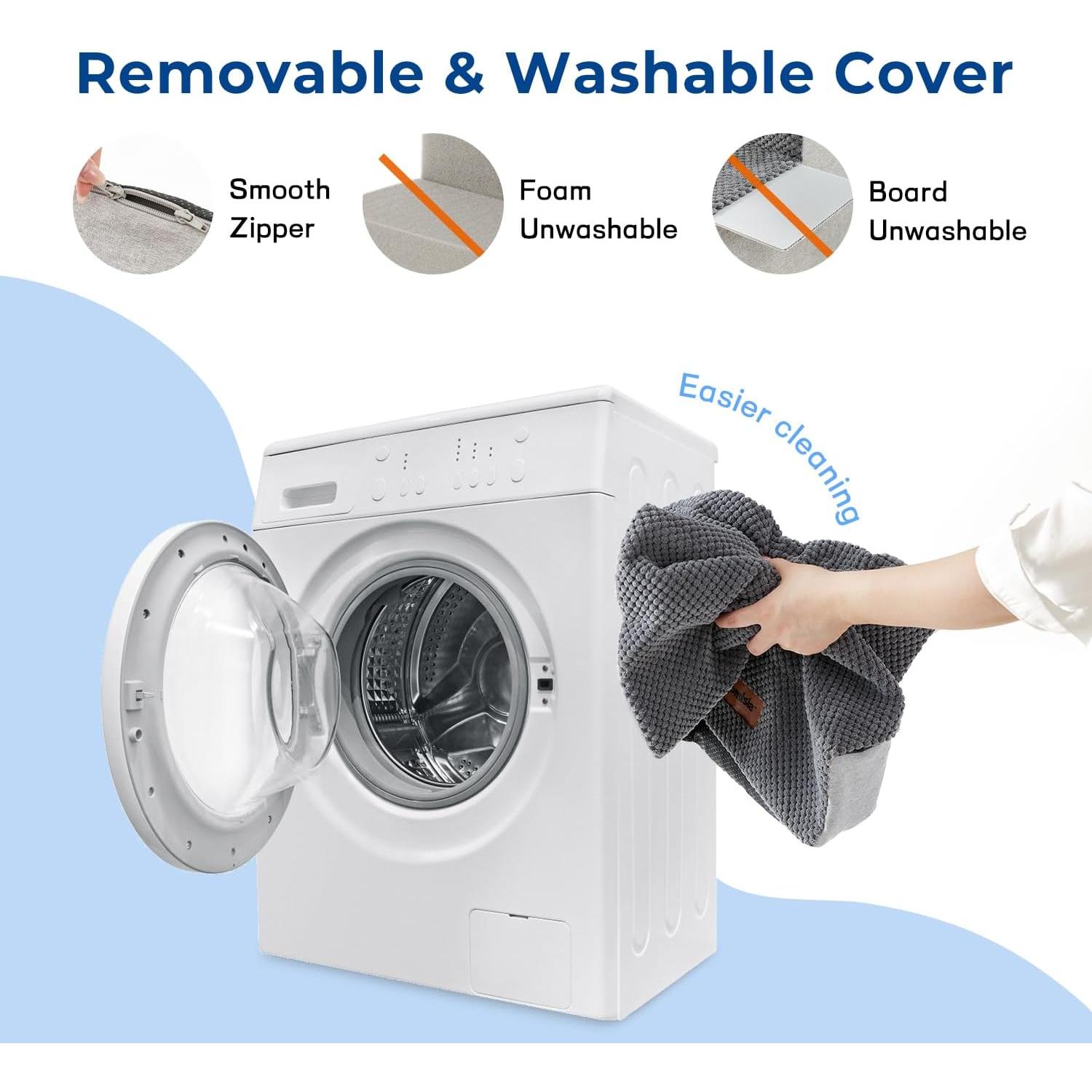 Dog Steps for Couch - Extra Wide Pet Stairs for Small Dogs and Cats, Dog Steps with Non-Slip Bottom Grey 3 Steps, Grey