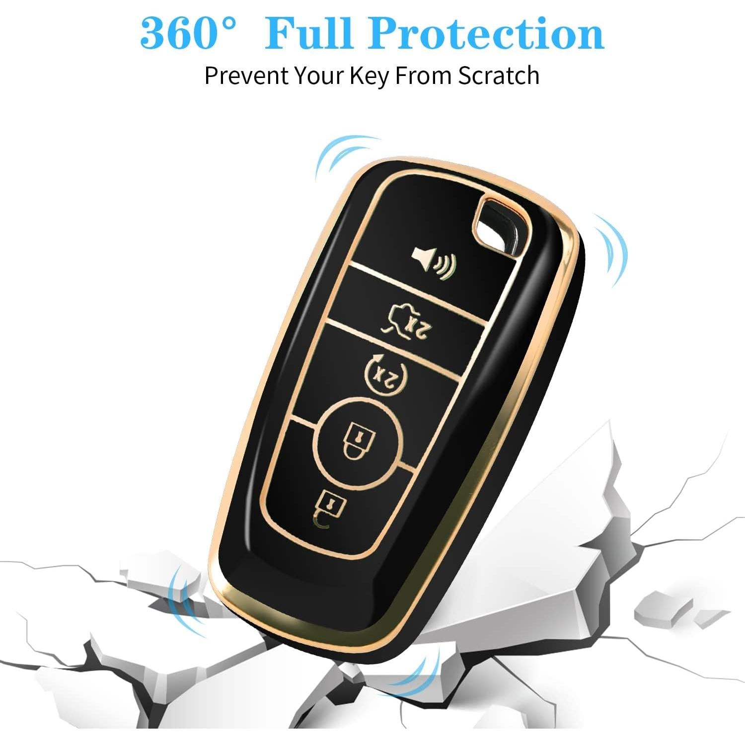 Cubierta de llavero Ford MILD EAST TPU Negro para Explorer, F150