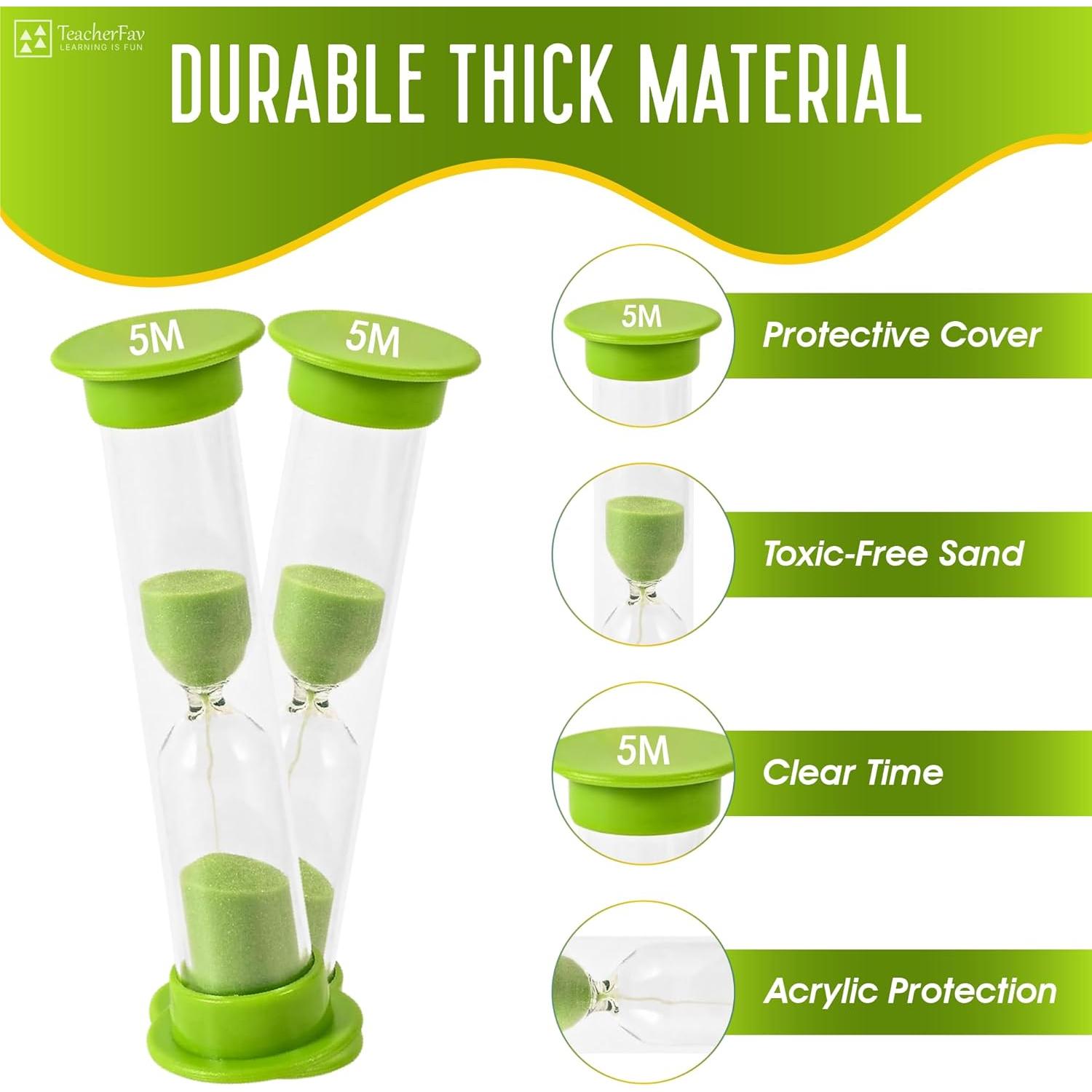 Set de 4 Relojes de Arena Verde TeacherFav - 5 Minutos