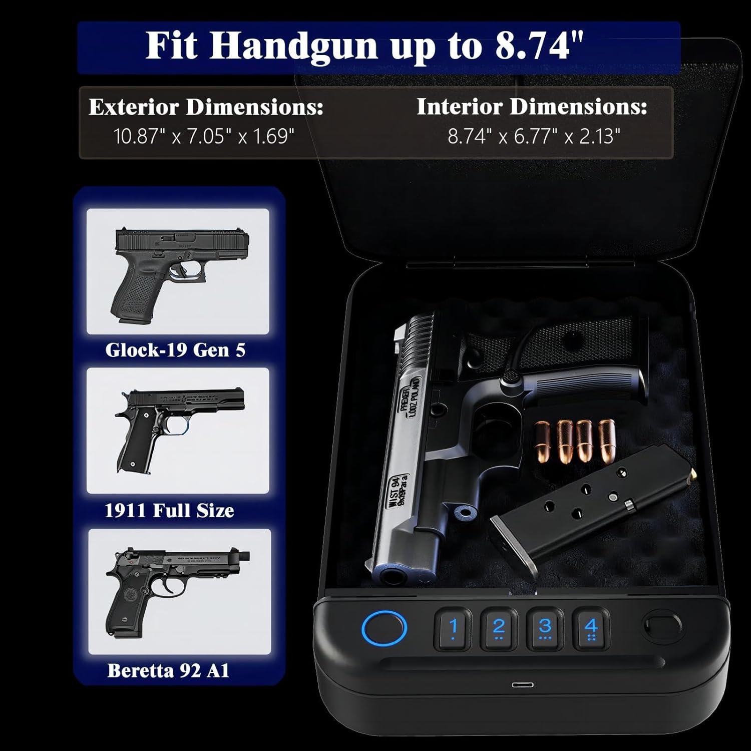 Caja de Seguridad Biométrica Fitsafe GS20 para Pistolas