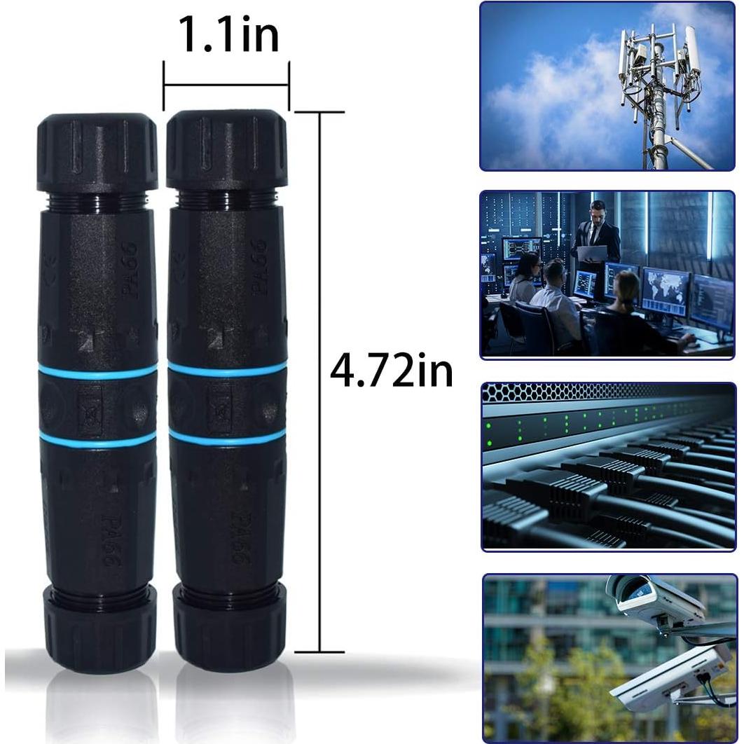 Acoplador RJ45 Femenino a Femenino IP68 ELifeApply 2 Pcs