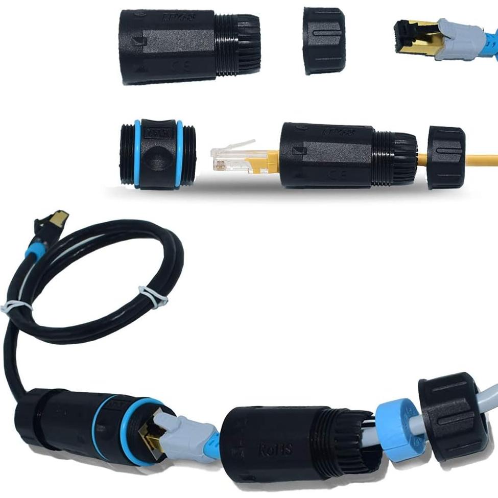 Acoplador RJ45 Femenino a Femenino IP68 ELifeApply 2 Pcs