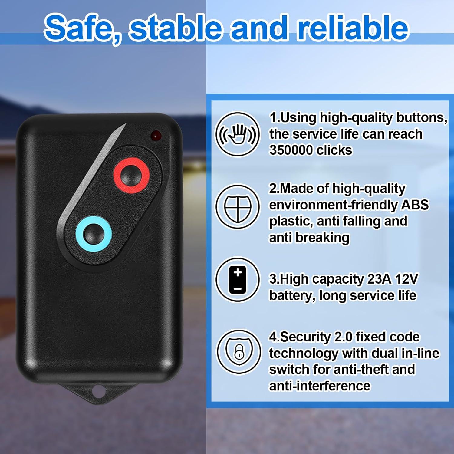 Control Remoto de Puerta de Garaje Kingdder 2211 L 2 Botones