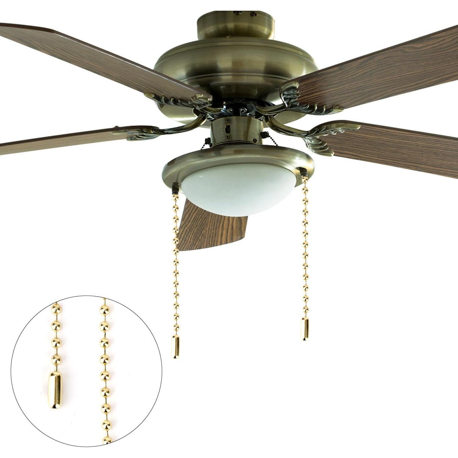 Cadena de Tirar para Ventilador de Techo 3m Dorado con 20 Conectores