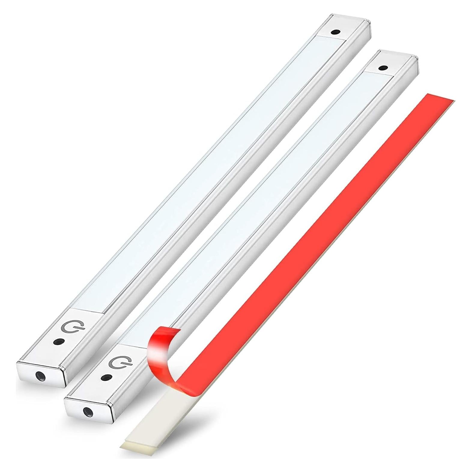 phonar 2-Pack 12 inch Under Cabinet Lighting LED Lamps for Kitchen Closet, LED Counter Light with Plug in Hardwired LED Lighting for Wardrobe(Cold White)