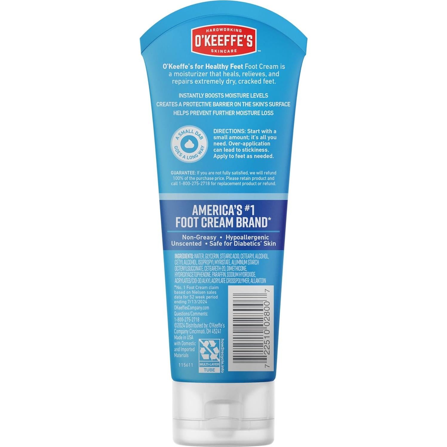 Crema para Pies Saludables O'Keeffe 85g - Alivio Pies Secos