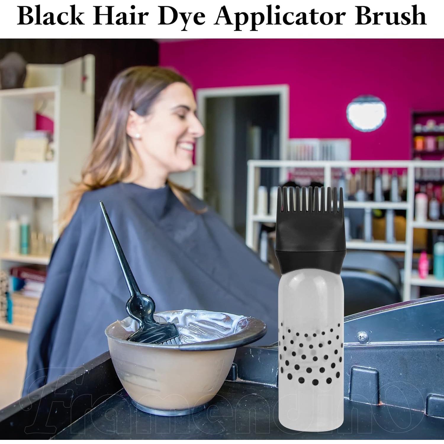 Botellas de Plástico Negro con Aplicador de Peine Raíz - Framendino 3 Paquete