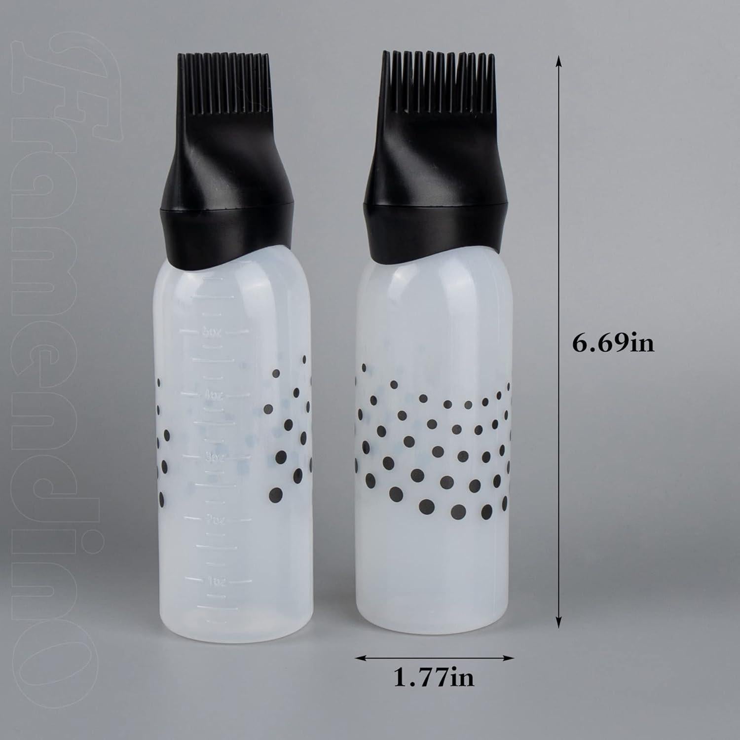 Botellas de Plástico Negro con Aplicador de Peine Raíz - Framendino 3 Paquete