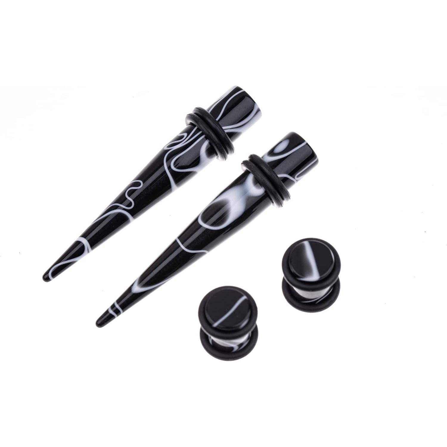 Kit de Estiramiento de Orejas 50 Piezas Acrílico y Silicona