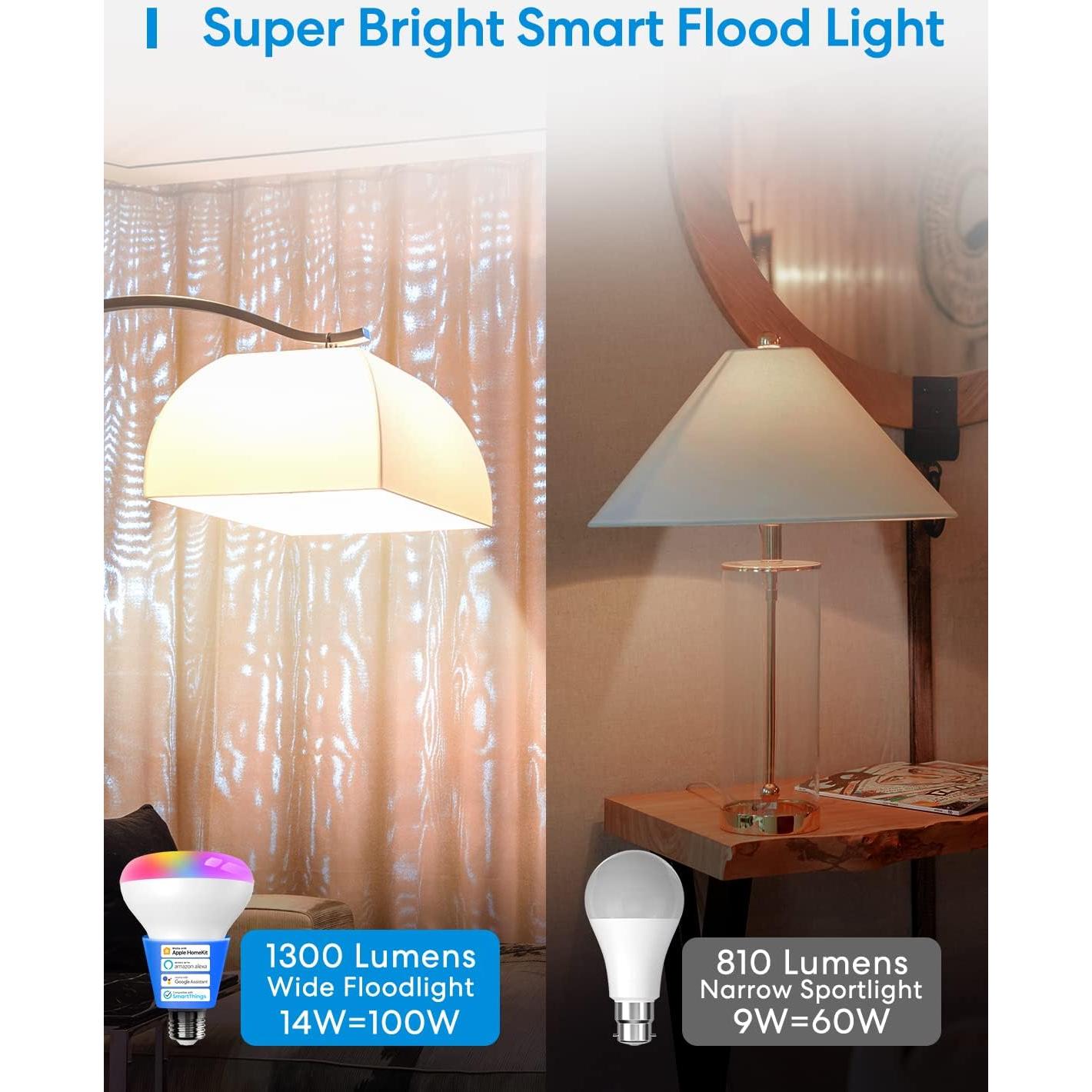 Bombilla Inteligente Meross BR30 LED WiFi Regulable 14W Multicolor