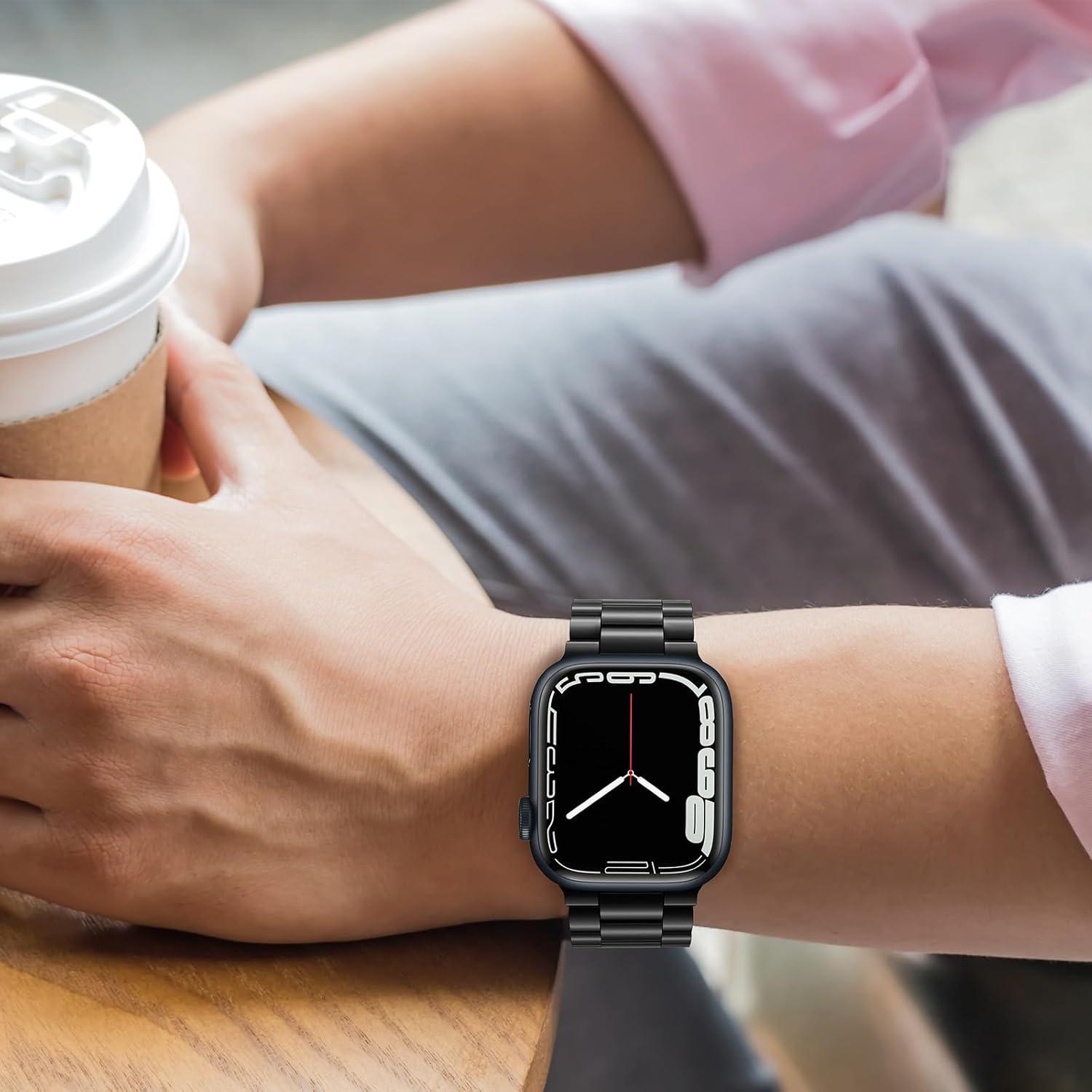 Correa de Acero Inoxidable Tasikar para Apple Watch 38-42mm Negro