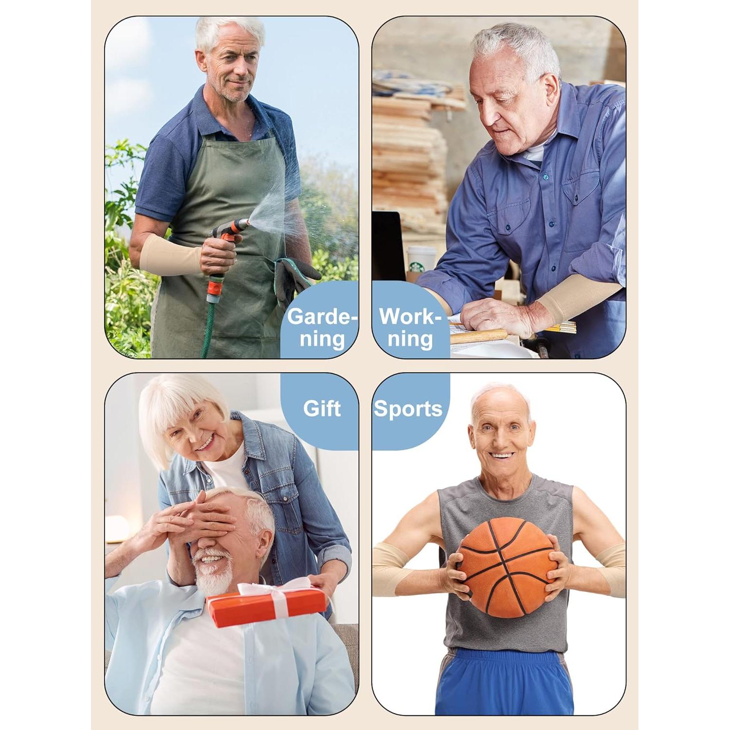 Janmercy 9 Pares Protectores de Brazo para Piel Delgada Beige