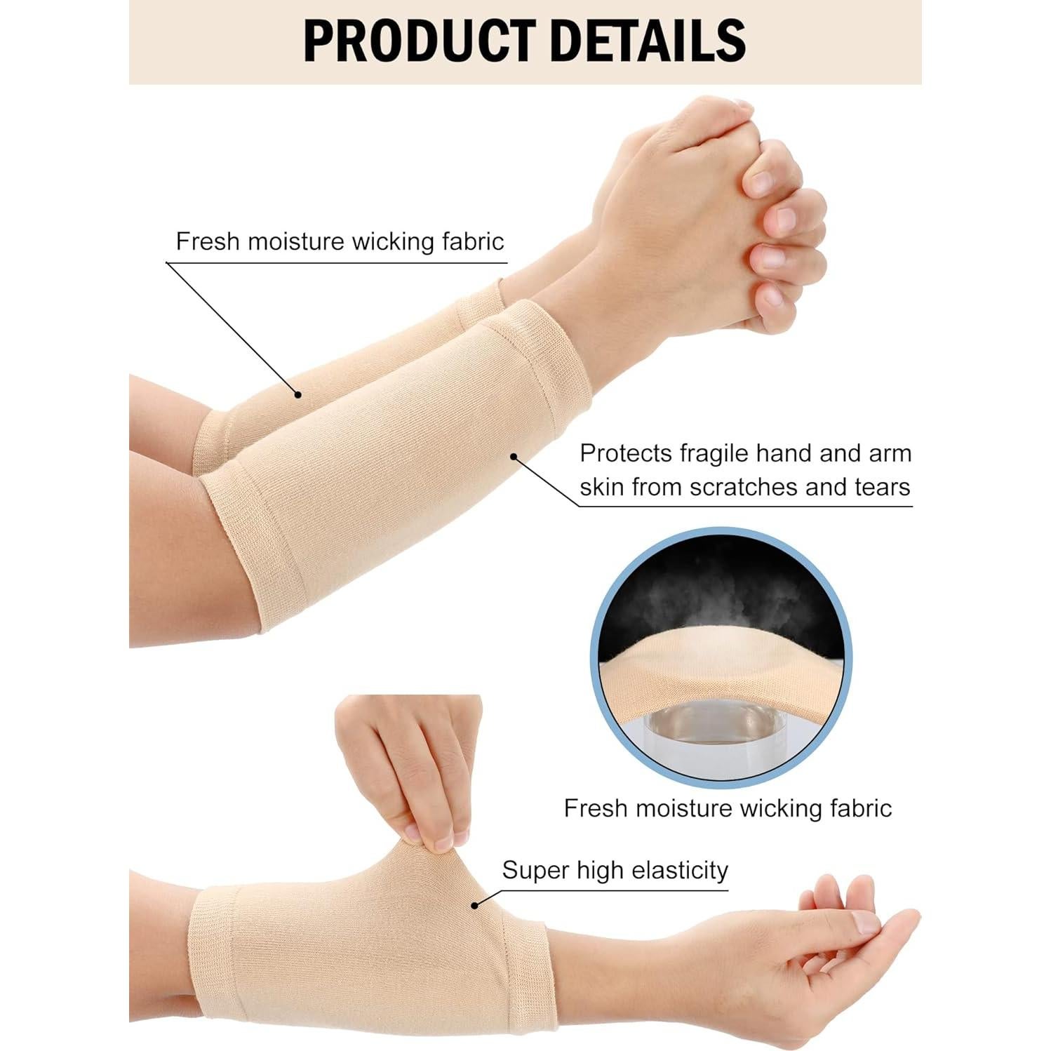 Janmercy 9 Pares Protectores de Brazo para Piel Delgada Beige