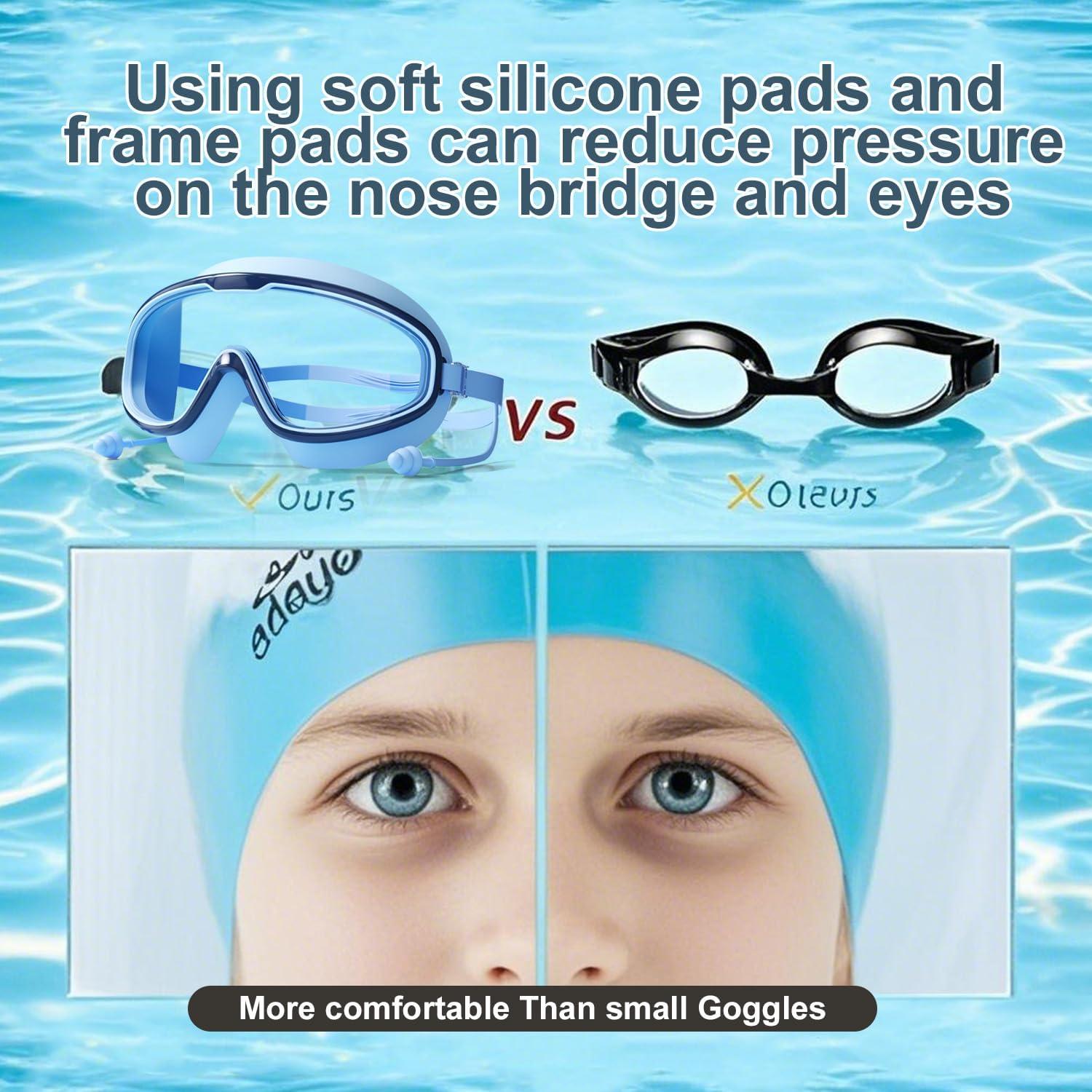 Gafas de Natación Nufelag para Niños 3-14 Años Anti-Niebla
