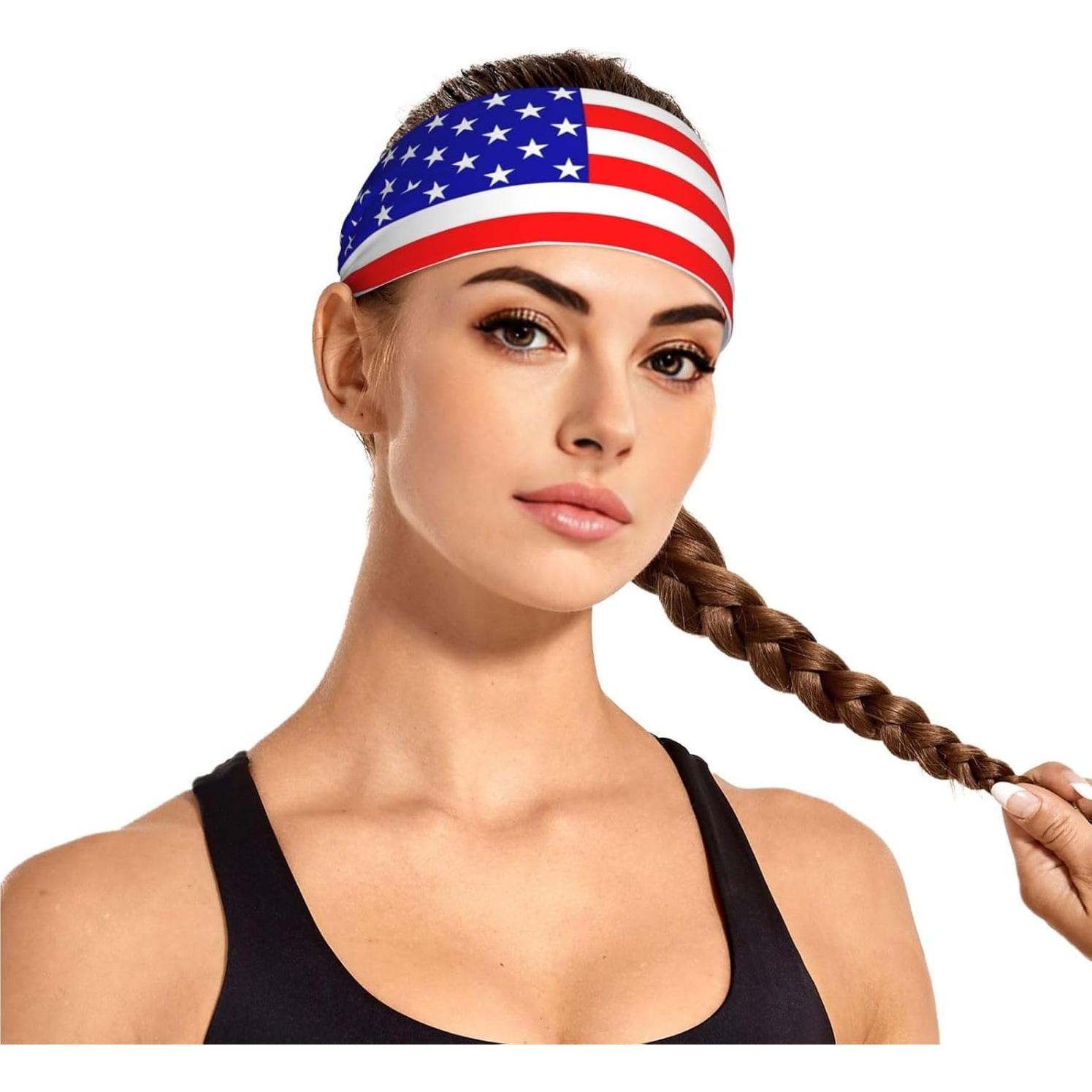Diadema Antideslizante Genérico Bandera Americana para Ejercicio